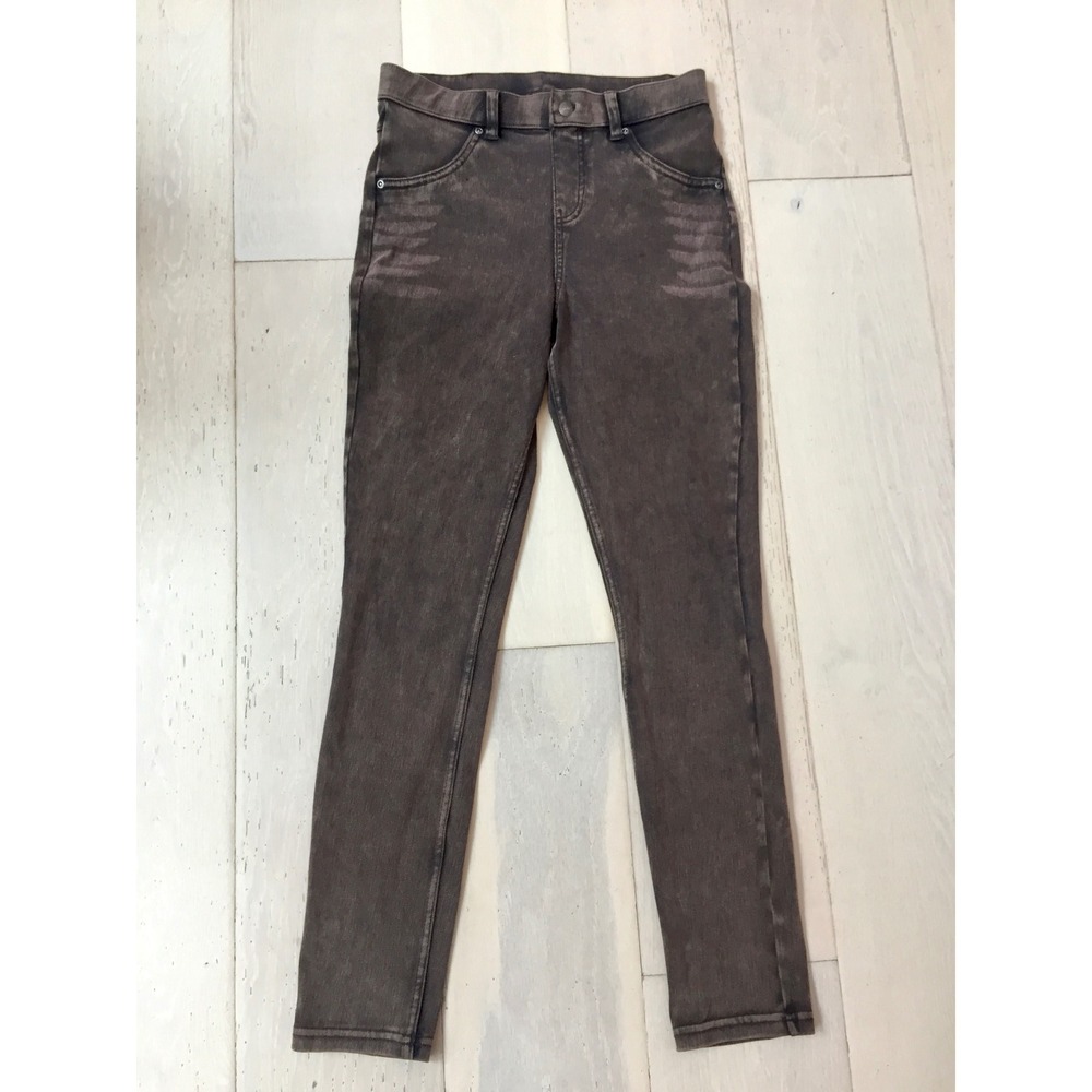 HUE Espresso Brown Faded Denim Leggings Jeggings Small Style 20652 High Rise - Picture 2 of 8